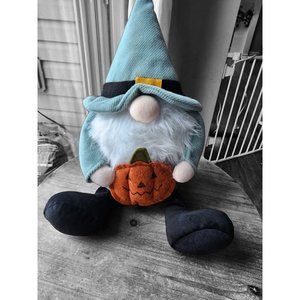 14" Gnome Sitting Halloween Pumpkin Weighted Plush Fall Decor